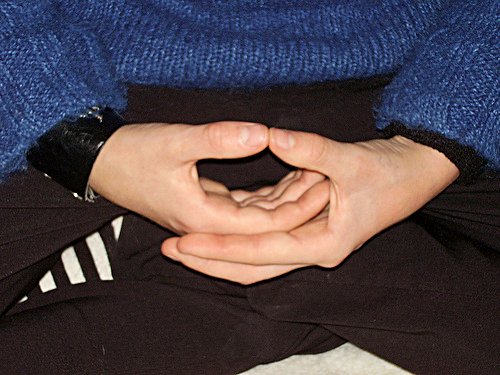 Hand position for shi-n meditation