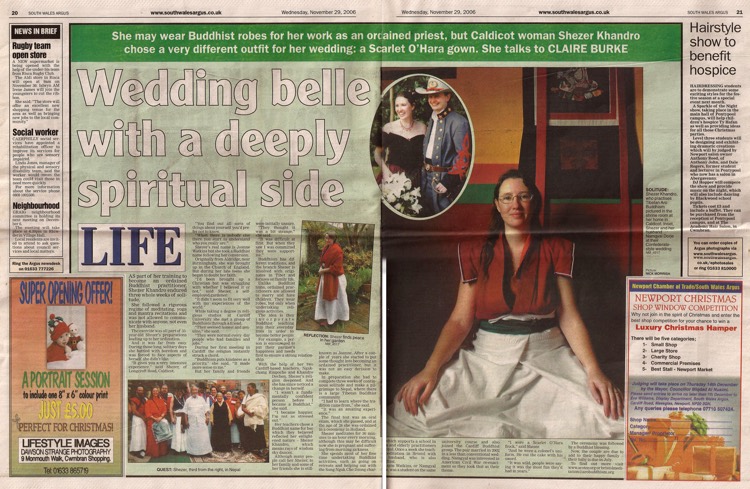 South Wales Argus article about Lama Sh-zr Khandro