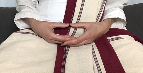 Hand position for shi-nè meditation